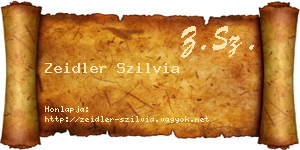 Zeidler Szilvia névjegykártya