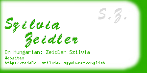 szilvia zeidler business card